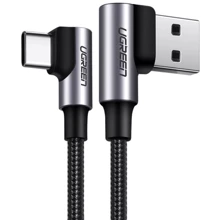 Кабель Ugreen Both Angled USB Cable to USB-C 3A 1m Black (20856): Тип USB Cable - USB-C