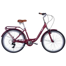 Велосипед Dorozhnik RUBY AM Vbr 26 рама-17" темно-красный (м) с багажником задний St с крылом St 2024 (STK-D-334): Материал рамы Алюминий