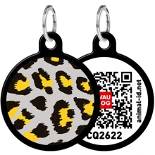 Адреснік WAUDOG Smart ID з QR-паспортом, малюнок "Леопард", коло, 25 мм, чорний (0625-0061-01): Виробник WAUDOG