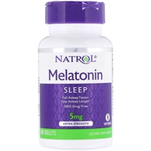 Natrol Melatonin, Extra Strength, 5 mg, 60 Tablets (NTL-04462): Форма випуску таблетки