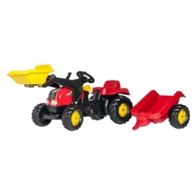 Трактор Rolly Toys Rolly kid с прицепом и ковшом rollyKid-X красный (023127): Вид трактор