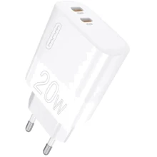Зарядний пристрій WUW Wall Charger 2xUSB-C PD 20W C193 White: Особливості USB-C, Power Delivery (PD)