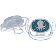 Пустышка Bebe Confort Physio Air, силиконовая, светящаяся в темноте, 2 шт, 0/6 мес Blue Octopus (3104201940): Возраст с рождения