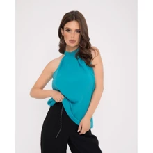 Блуза ISSA PLUS SA-264 42 бирюзовая без рукава: Сезон Лето