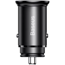 Зарядное устройство Baseus Car Charger USB+USB-C Circular Metal 30W Dark Grey (CCYS-C01): Особенности Быстрая зарядка