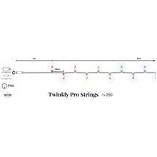 Гирлянда Smart LED Twinkly Pro Strings RGBW 250 одна линия IP65 AWG22 PVC Rubber зеленый: Тип Линейная