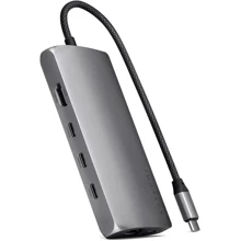 Адаптер Satechi Adapter USB-C to 4xUSB-C+RJ45+HDMI 8K Space Gray (ST-P8KEM): Колір серый
