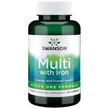 Swanson Multi whith Iron Active One Formula Мультивітаміни із залізом 90 капсул: Тип Комплексные