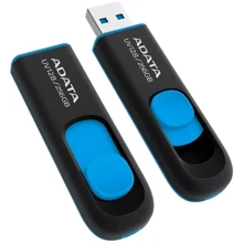 USB-флешка ADATA 256GB UV128 USB 3.2 Black/Blue (AUV128-256G-RBE): Стандарт USB USB 3.2