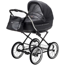 Коляска 2 в 1 классическая Roan Marita Prestige (14" черные колеса, черная рама) P231 графит - графитовая (кожа) перламутр (624732): Тип коляски универсальная коляска (2-в-1)