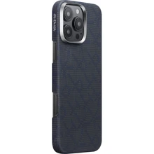 Чехол для iPhone Pitaka Monogram Tactile Woven Case Black/Blue for iPhone 16 Pro: Цвет синий