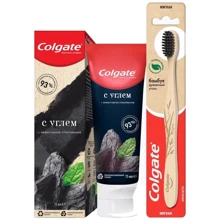 Colgate Naturals Зубная паста Эффективное отбеливание 75мл + Зубная щетка Colgate Бамбук мягкая: Назначение Свежесть дыхания, Очищение, Комплексная защита, Ароматизация, Отбеливание