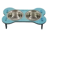 Миски на подставке Lucky Pet Косточка для собак малых пород 2x200 мл 30х17х6 см голубые (4820224213514): Тип Миски
