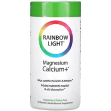Rainbow Light Magnesium + Calcium Магний и кальций 90 таблеток: Тип Магний + Кальций