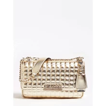 Женская сумка через плечо Guess Matrix Convertible Xbody Flap золотистая (HWMG7740210-GOL): Пол Женский