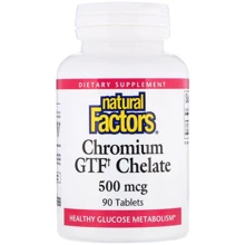 Natural Factors Chromium GTF Chelate Хром 500 мкг 90 таблеток: Тип Хром