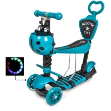 Самокат Scooter "Божья коровка" 5in1. Turquoise (многофункциональный, с родительской ручкой) - 608530209: Количество колес 3