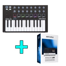 MIDI-клавиатура Arturia Minilab MKII Black Edition + Arturia Analog Lab V: Механика Динамическая