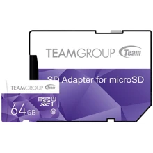 Карта памяти Team 64GB microSDXC Class 10 UHS-I U1 (TCUSDX64GUHS02): Тип карты MicroSDXC