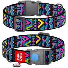 Ошейник для собак нейлоновый WAUDOG Nylon c QR паспортом рисунок Инди пластиковый фастекс XXL 35 мм 46-70 см (284-0016): Производитель WAUDOG