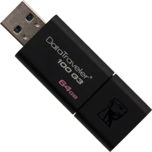 USB-флешка Kingston 2x64GB DataTraveler 100 G3 USB 3.1 Black (DT100G3 / 64GB-2P): Стандарт USB USB 3.1