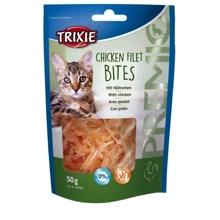 Лакомство для кошек Trixie Premio Chicken Filet Bites c сушеным куриным филе 50 г (4011905427010): Вид Снеки