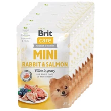 Вологий корм Brit Care Mini pouch для собак філе у соусі кролик та лосось 85 г х 8 шт. (2700000035375): Тип Влажный корм