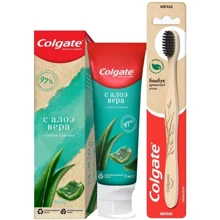 Colgate Naturals Зубная паста Забота о деснах 75 мл + Зубная щетка Colgate Бамбук мягкая: Назначение Укрепление десен, От кровоточивости десен, Ароматизация, Комплексная защита, Очищение, Свежесть дыха