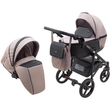 Коляска 2 в 1 Bair City Soft 455 капучино черная кожа (626213): Тип коляски Универсальная коляска (2-в-1)
