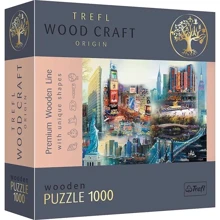 Пазлы Trefl фигурные из дерева Коллаж - Нью-Йорк 1000 элементов (20147): Производитель Trefl