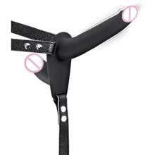 Двойной страпон с вибрацией Fetish Tentation Vibrating Strap-On with Double Dildo Black: Для кого Для женщин
