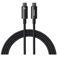 Кабель Baseus Cable USB-C to USB-C Tungsten Gold 240W 2m Black (CAWJ040101): Тип USB-C - USB-C