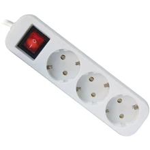Мережевий фільтр Defender S318 1.8 m 3 розетки Switch White (992330): Кількість розеток, шт 3