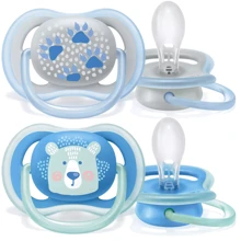 Пустышка Philips AVENT Ultra Air с декором для мальчиков 0-6 мес 2 шт (SCF085/03): Возраст старше 6 месяцев