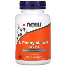 Now L-Phenylalanine 500 mg L-фенилаланин 120 веганских капсул: Тип L-фенилаланин