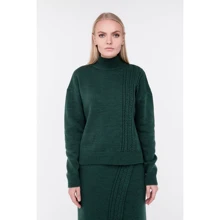 Свитер Sewel SW760 46-48 темно-зеленый с высокой горловиной: Сезон Зима