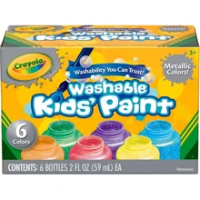 Набор красок CRAYOLA Metallic Washable 6 шт (256328.006): Производитель Crayola