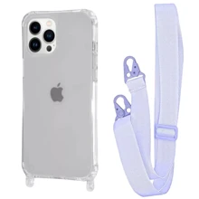 Чехол для iPhone WAVE Clear Case with Strap Light Purple for iPhone 15 Pro: Цвет фиолетовый