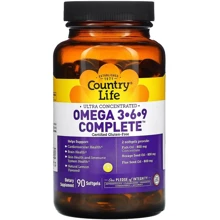Country Life Omega 3-6-9 Комплекс омега 3-6-9 зі смаком лимона 90 м'яких капсул: Тип Омега 3-6-9