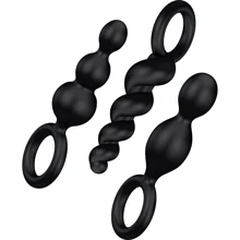 Satisfyer Plugs set of 3 набор анальных пробок, черный: Для кого Унисекс