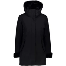 Куртка CMP Woman Parka Fix Hood 39K2886-U901 42 (34) черная зимняя с капюшоном и мехом: Сезон Зима