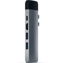 Адаптер Satechi Adapter USB-C to USB-C+micro SD+HDMI+2xUSB3.0+RJ45 Space Grey (ST-TCPHEM): Колір сірий