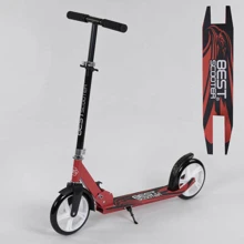 Самокат двоколісний Best Scooter з кольоровими PU колесами Black / Red (98414): Кількість коліс 2