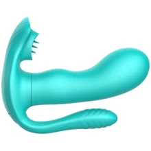 Вібратор з анальним та кліторальним стимулятором BOSS of TOYS Tongue Triple Stimulator Turquoise: Для кого Для жінок