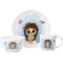 Набор детской посуды Ardesto Sweet hedgehog 3 предмета фарфор (AR3455HS): Материал фарфор