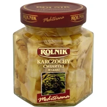 Артишоки Rolnik четвертинками в олії Mediterana 290 г (5900919012116): Вага нетто 290 г