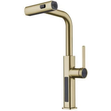 Смеситель для кухни Lefton Waterfall & Pull-Out Kitchen Faucet with Temperature Display-KF2209 Brushed Gold: Назначение Для кухни