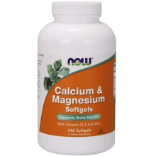 NOW Calcium & Magnesium Softgels Магний + Кальций 240 капсул: Тип Магний + Кальций