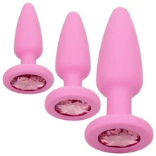 Набор анальных пробок California Exotic Novelties First Time Crystal Booty Anal Plug Set (розовый): Для кого Унисекс
