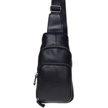 Чоловіча сумка-слінг Borsa Leather чорна (K15058-black): Стать Чоловік